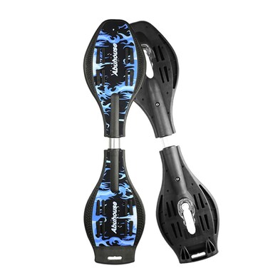 Magnitt RipStik Caster Board, Deluxe Junior Rip Stick with Illuminating Wheels for More Excitement,Fun and Visibility, Ripstick Skateboard for Kids 8+ (Blue A)