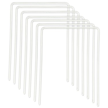 Jazoctig Croquet Wickets, Set of 9 White Square Arrow Wickets Rplacement for 28In or 32In Croquet Lawn Backyard Outdoor Game (8In Height &amp; 6.3In Width)