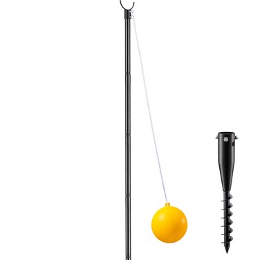 DIOVPLX Tetherball Set with Base - 9FT Heavy Duty Tetherball Set with Ball Rope, Portable Tether Ball Set for Outdoor Backyard, Outside Ball Games Sports for Kids Adults