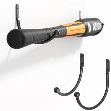 Baseball Bat Holder Wall Mount: Black Bat Display Rack, Iron Softball Bat Storage Case, Bat Wall Hanging Hooks for Living Room, Bedroom, Entryway, Garage