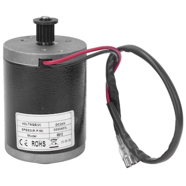 Joyzan Wheel Brush Motor, DC 24V 100W High Speed Aluminum Alloy Pulley Synchronizing Electric Small Brushed Gear Controller Metal Belt Accessory for Mini E Bike Scooter Quad Go Cart ATV Bicycle 6812
