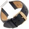 Gilden 16-24mm Unisex Padded No-Stitch Calfskin Leather Watch Band FW60-0120-G (Black, Gold Buckle, 20 millimeter end width)