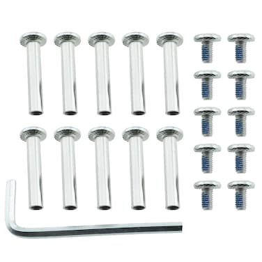 RLECS 10PCS 37x13mm A3 Grade Carbon Steel Skate Wheel Socket Head Cap Screws Silver Skate Wheel Screw Shafts Suitable for Inline Skate Wheel Skateboard Longboard Motorised Skateboard