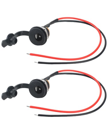 (2PCS) Electric Scooter Charging Port Cable for Razor MX125 Dirt Rocket, Jetson, Hover-1, Compatible with 6 and 12 Volt Electric Scooters/Hoverboards - Coaxial Dual Wire Charging Port with Dust Cover