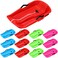 Liliful 12 Pieces 26 Inch Plastic Snow Sled for Kids Downhill Toboggan Snow Sled with Brakes 2 Handles Pull Rope Toddler Adults Sledding Board for Boys Girls Winter Outdoor Activities 4 Colors