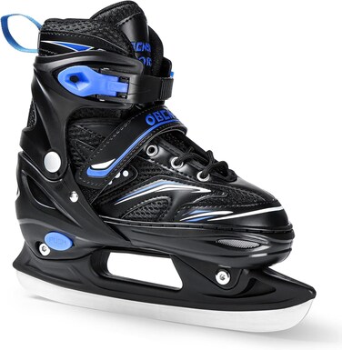OBENSKY Adjustable Ice Skates for Kids, Toddler Ice Hockey Skates for Girls and Boys, Youth Ice Skating Shoes for Outdoor and Rink, 4 Sizes Adjustments, Gerat Gift for Kids-Large-Youth (4-7 US)