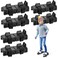Poen 4 Pcs Adjustable Double Runner Ice Skates with Hook and Loop Fastener Straps Toddler Ice Skates Ice Skating Shoes Double Blade for Winter Toddler Training Shoes Beginner Youth, Black