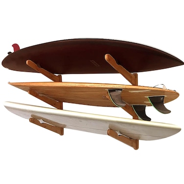 WILMIN Surfboard Wall Rack, Surfboard Shelf, Surf board Wall Mount, Paddle Board Wall Rack, Surf Rack for Board Storage (3-Layers)
