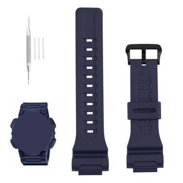 XIW Compatible for 10410723 Casio GShock AQ-S810 S810W S800W SGW-300H 400H 500H W-S200H 800H 216H 735H AE-1000W 1200 1300 Resin Watch Band Replacement for men Wirstband Strap women Bracelet, Navy Blue