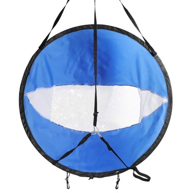 Kayak Sail Wind Sail 108cm Blue &amp; White Canoe Sail Transparent Window UV, Easy Setup &amp; Control