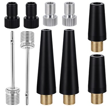 Hariendny 10 Pack Bike Pump Nozzle Adapter Air Pump Balloon Adapter Bicycle Inflator Needle Pump Adapter Replacement for Basketball Football Volleyball Air Compressor Swim Ring Gym