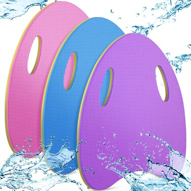 RoundFunny 3 Pcs Swimming Kickboard for Kids Swim Training Aid Kickboard with Handrail Hole Bicolor Kick Boards for Children Swimming Pool Board Auxiliary Equipment for Exercise Toddler Beach Summer