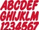 STIFFIE WhipOne Red Super Sticky 3" Alpha Numeric Registration Identification Numbers Stickers Decals for Sea-Doo Spark, Inflatable Boats, Ribs, Hypalon/PVC, PWC and Boats.