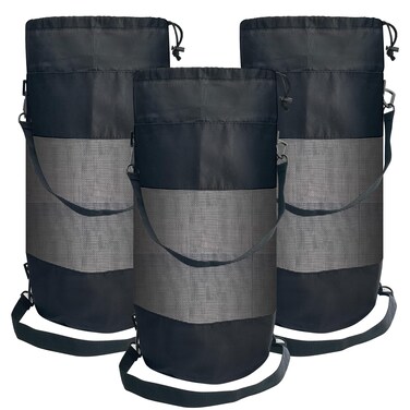 Socpuro 3 Pack Portable Boat Trash Can, Reusable Boat Garbage Container Boat Cabin Organizers, Boat Accessories Medium Hoop Mesh Trash Bag for Boat Kayak Camping Fishing