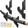 Yookeer 2 Sets Sword Wall Mount Katana Wall Mount Christmas Gift Sword Holder Sword Mounts for Wall Katana Holder Wooden Samurai Sword Hanger for Samurai Sword Weapon Saber Ra