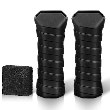 Pietuley 2 PCS Pickleball Paddle Grip with 1 Pickleball Paddle Cleaner Eraser - Pickleball Accessories - Pickleball Grip - Comfortable Grip for Tennis Elbow, Less Vibrations, Helps Sweaty Hands(Black)