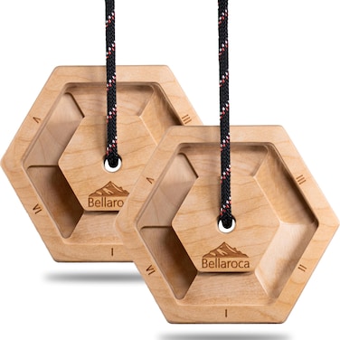 Bellaroca&reg;   Climbing Hangboards, Set of 2X Portable Fingerboards with Long Ropes for Climbing Training, Professional Climbing Boards for Finger Strenght in Rock Climbing and Bouldering