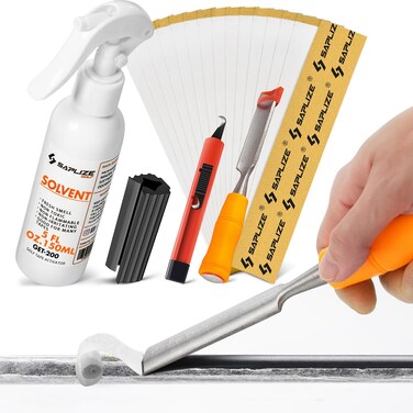 SAPLIZE Golf Grip Kit with Golf Grip Tape Remover Tool, 15 Paper Tapers, 5oz Solvent, Towel, Rubber Vise Clamp and Hook Blade