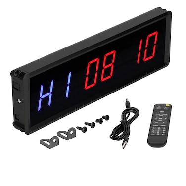 LED Interval Timer with Workout CountdownUp Clock and Stopwatch Functionality for Fitness Training Home Gym