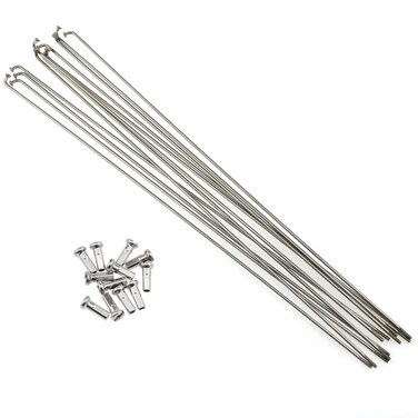 AYLIFU 12PCS 14G Bicycle Stainless Steel Spoke 290mm Mountain Bike/Road Bike Spoke Belt 12mm Spoke Cap Suitable for Most Bikes,Silver
