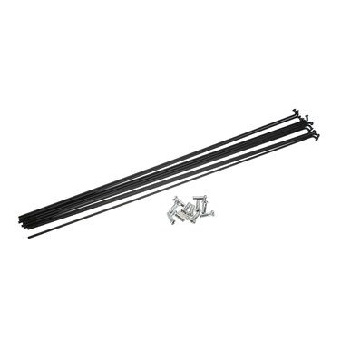 ACROPIX 12 Pcs 14G J Bend 293mm x 2mm Bike Bicycle Spokes with Nipples Steel Black Car Parts