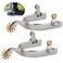 Anjetan 1 Pair Horse Spurs, Stainless Steel Horse Spurs for Men Women, Western Cowboy Spurs with Copper Rowel, Horse Boot Spurs, Mens Roping Spurs, Horse Spurs with Gear, Horse Riding Accessories