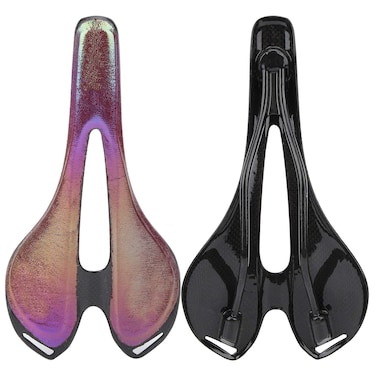 Colorful Carbon Bike Seat - Compatible with Exercise, Mountain or Road Bikes, Extra Wide Bicycle Saddle Replacement with 150kg Weight Capacity for Men Women Comfort