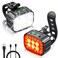 Bike Lights Set Ultra Bright, Cuvccn Bicycle Light Rechargeable with 6 Spot &amp; Flood Beams, IP65 Waterproof Bike Lights for Night Riding, DIY 4X4 + 6X6 Modes Bike Headlight and Tail Light Reflectors