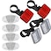 Bike Front and Rear Reflectors Kit, Bicycle Wheel Spoke Reflectors Kit, Bike Cycling Safety Warning Reflectors for Handlebar and Seatpost, Bike Road Safety Reflection Kit, Red and White/8 Pcs