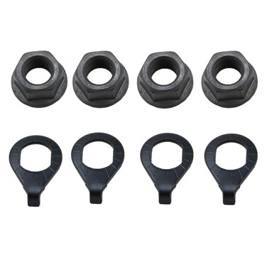 Meuey Lyot -Bicycle Hub 3/8 Inch Black Flange Shaft Nut Kits, with Front and Rear Bicycle Wheel Safety Washers -8psc