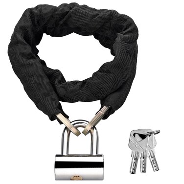 EYPINS Bicycle Chain Lock 3.28 Ft Heavy Duty Motorcycle Locks, Anti Theft Waterproof Uncuttable Chain Lock with U Lock for Bike,Biycle,Motorcycle,Gate,Ebike, Fence, Door, Scooter