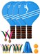 Baitaihem Paddle Ball Badminton Set 4 Rackets Outdoor Indoor Game
