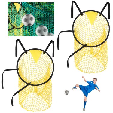 2 Pcs Top Bins Soccer Target Goal, Soccer Goal Target Nets for Shootings Accuracy Training, Soccer Training Net Corner Soccer Train Goal for Ball Football Shooting Accuracy Practice Equipment