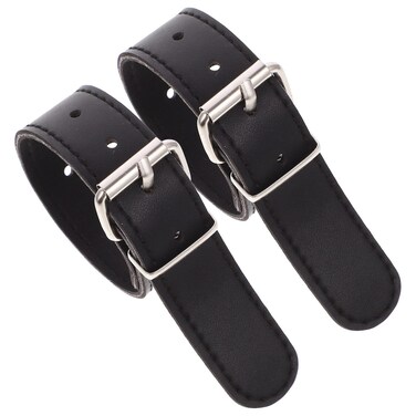 Toddmomy 1 Pair of Bike Basket PU Straps Bike Basket Leather Straps Adjustable Bike Leather Straps for Bike Bicycle（Black）