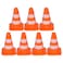 NUOBESTY Traffic Signs for Kids 7Pcs Mini Plastic Traffic Cones Training Roadblock Cones Mini Orange Cones for Multipurpose Construction Theme Party Sports Activity Cones- Orange Small Cones