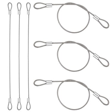 6 Pcs Steel Cable with Loops, Stainless Security Cable Safety Cable Wire Cable Steel Chain Security Chains for Outdoor Gate Luggage Lock, 2mm Thickness 12 Inch Length