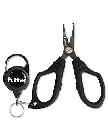 Pullther fishing Stainless Steel Fishing Pliers,Fishing Pliers,Teflon Coating,Fishing Pliers Hook Remover,Fish Pliers with Retractor,Fishing Pliers Braided Line,Fishing Tools for Saltwater Freshwater.