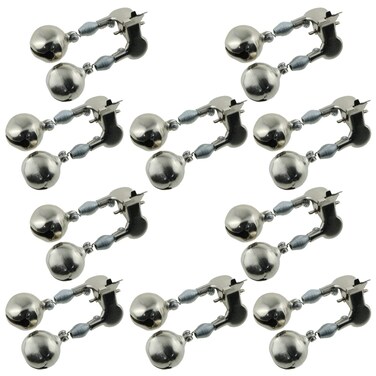 LUORNG Fishing Rod Alarm Bells 10pcs Metal Fishing Twin Bells Bite Alarm Double Spring Clip-on for Sea Fishing Rod