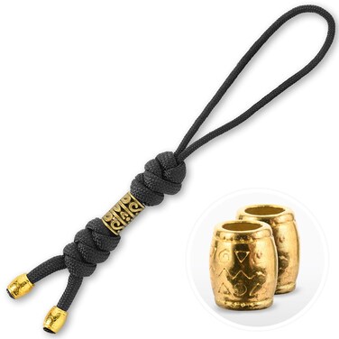 M-Tac Knife Lanyards with Beads - Paracord Lanyard - Tactical Lanyard for Knife &ndash; Zeus (Black)