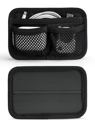 TACTICAL_GEEK TCM3 Mini EDC Organizer Board, Backpack Accessories with Open Pocket &amp; Mesh Pocket, Utility Admin Bag Insert Panel Hook and Loop Modular Organizer for Daily Carry(Black)