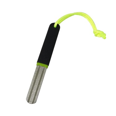 DGBRSM Fish Hook Sharpener with Double Sided Fine and Medium Grit, Double Groove Fishing Hook Sharpening Hone Hook Sharpener Hook File with Handle