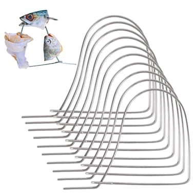 George Garden 10PCS Stainless Steel Bait Pin Combo 4.5" for Rigging Bait in Crab Trap, Silver