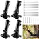Hungdao 4 Pcs Metal Tree Stand Branch Holders Set Adjustable Hunting Branches Support with Fixing Straps Portable Hunting Branch Stand Accessories for Tree Stand Platform
