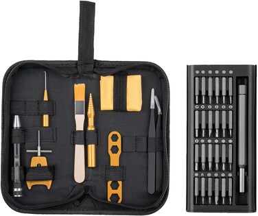 QUA'ANNYU [Upgraded Version Fishing Reel Maintenance Kit   Reel Cleaning Kit   Fishing Reel Care Kit   Fishing Rod Repair Kit   24 in 1 Screwdriver (Basic Set + 24-in-1 Screwdriver)