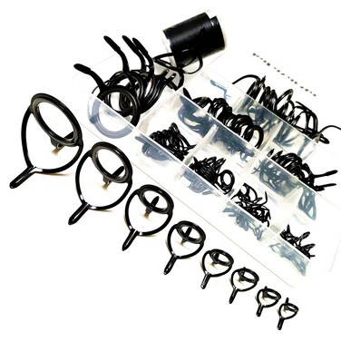 Kalavarma Fishing Rod Guides Repair Kit Casting Fishing Rod Guides Replacement Set Stainless Steel Ceramic Ring Fishing Rod Repair Guides