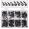 80 Pieces Fishing Rod Tip Repair Kit Fishing Rod Guides Rod Top Tips Replacement Rod Tips Kit Replacement Fishing Rod Tips 8 Sizes Stainless Steel Ceramic Ring Guide Tips, Black