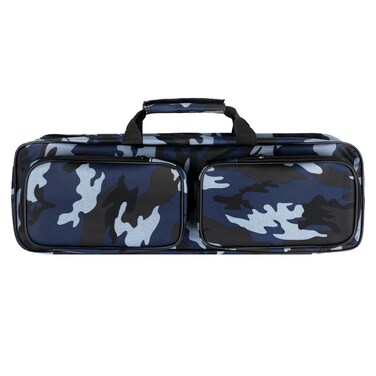 mouhike 17-inch Fishing Tackle Carrier Bag with 2 Front Storage Pockets for Telescopic Rod, Travel Large Capacity Carry Handbag for Collapsible Fishing Tool Accessory