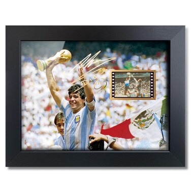 sufenvera Signed Maradona Framed Poster,Maradona Film Photo Collage Display,Gifts for Soccer Ball Fans on Birthday Christmas 8x6 Inches