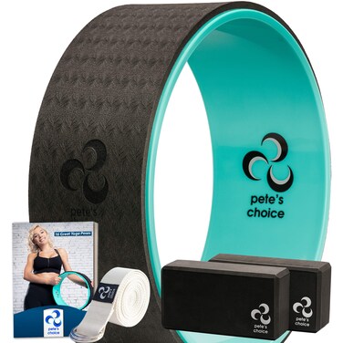 Yoga Set for Beginners &ndash; Yoga Wheel Kit + 2 Yoga Blocks, BONUS eBook &amp; FREE Yoga Strap   Yoga Starter Kit for Beginners   Ideal Yoga Gift