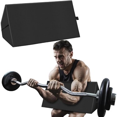 BALAPET Preacher Curl Pad, Space-Saving Preacher Curl Bench Tool, Portable Preacher Curl Attachment Support for Biceps, Triceps and Arms, Black